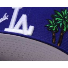 画像5: 59Fifty Los Angeles Dodgers Cap Dark Royal Blue White ロサンゼルス ドジャース US 全面 刺繍 ヤシの木 デザイン キャップ 帽子 MLB 公式 Official 海外限定 (5)