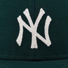 画像4: × Aime Leon dore(エイメ レオン ドレ) LP 59Fifty Cap NewYork Yankees Chain Stitch Green ニューヨーク ヤンキース Kith ネイビー ホワイト (4)