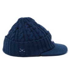 画像6: Metal Plate Visor Knit Cap バイザー ニット ユニセックス ビーニー  ニット キャップ 帽子 (6)