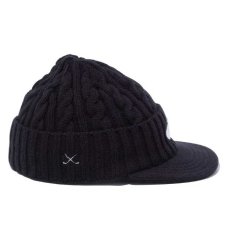 画像4: Metal Plate Visor Knit Cap バイザー ニット ユニセックス ビーニー  ニット キャップ 帽子 (4)