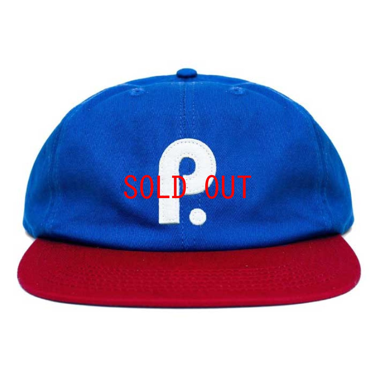 画像1: Club 6 Panel Hat Cap Blue  フェルト ロゴ パネル キャップ レザー ストラップ 6 パネル キャップ 帽子 刺繍 (1)