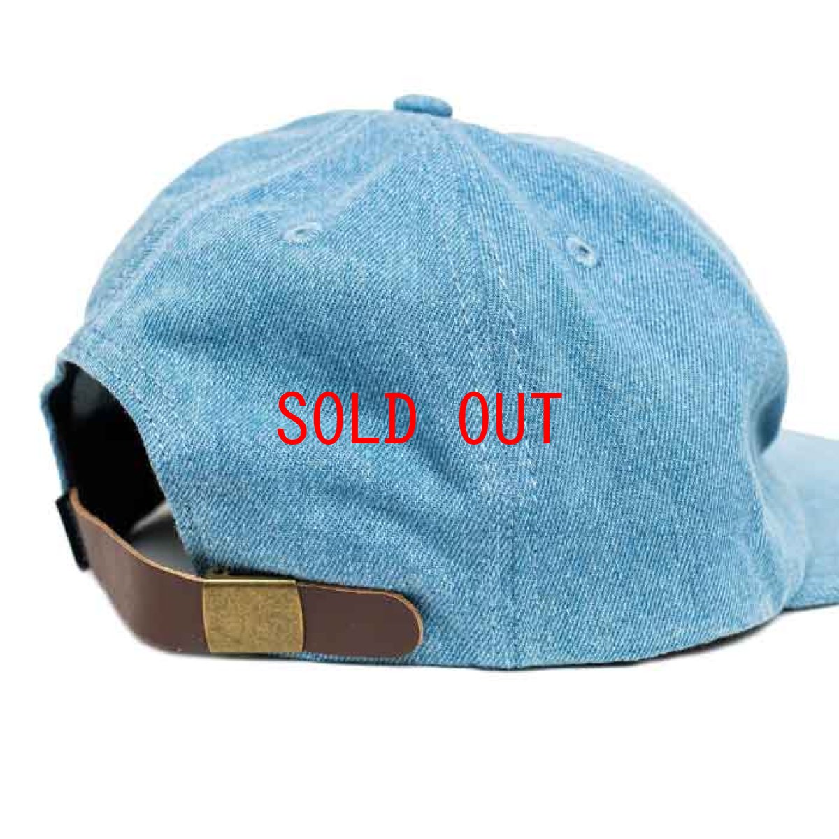 画像3: Club 6 Panel Hat Cap Denim フェルト ロゴ パネル キャップ レザー ストラップ 6 パネル キャップ 帽子 刺繍 (3)