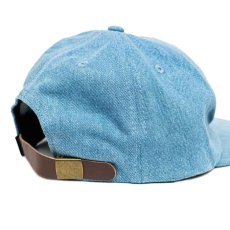 画像3: Club 6 Panel Hat Cap Denim フェルト ロゴ パネル キャップ レザー ストラップ 6 パネル キャップ 帽子 刺繍 (3)