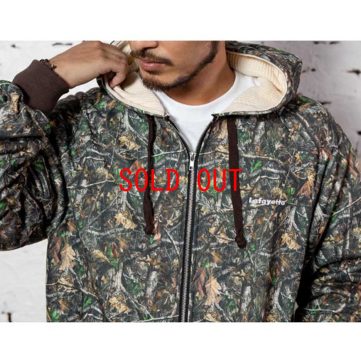 画像1: Real Tree Camo Waffle Liner Full Zip Hoodie Realtree リアルツリー フル ジップ パーカー by Lafayette ラファイエット  (1)