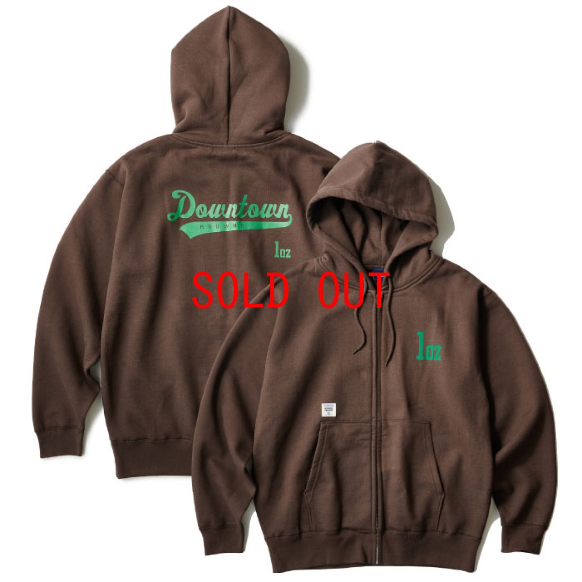 画像1: Browns Club College Sweat Zip Hoodie Brown スウェット フーディー パーカー (1)