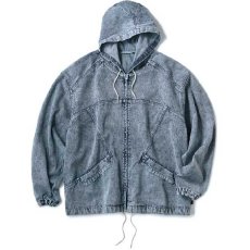 画像1: Acid Washed Hood Jacket アシッド ウォッシュ デニム フード ジャケット (1)