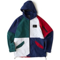 画像2: Exocet Color block Nylon Flight Jacket ミリタリー フライト レザーパッチ ナイロン ジャケット (2)