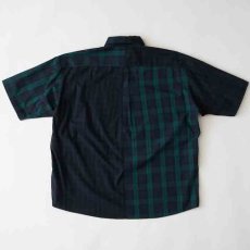 画像3: Billochek S/S Check Shirts Green Navy Black White オーバーサイズ チェック ブロード シャツ タータン チェック (3)