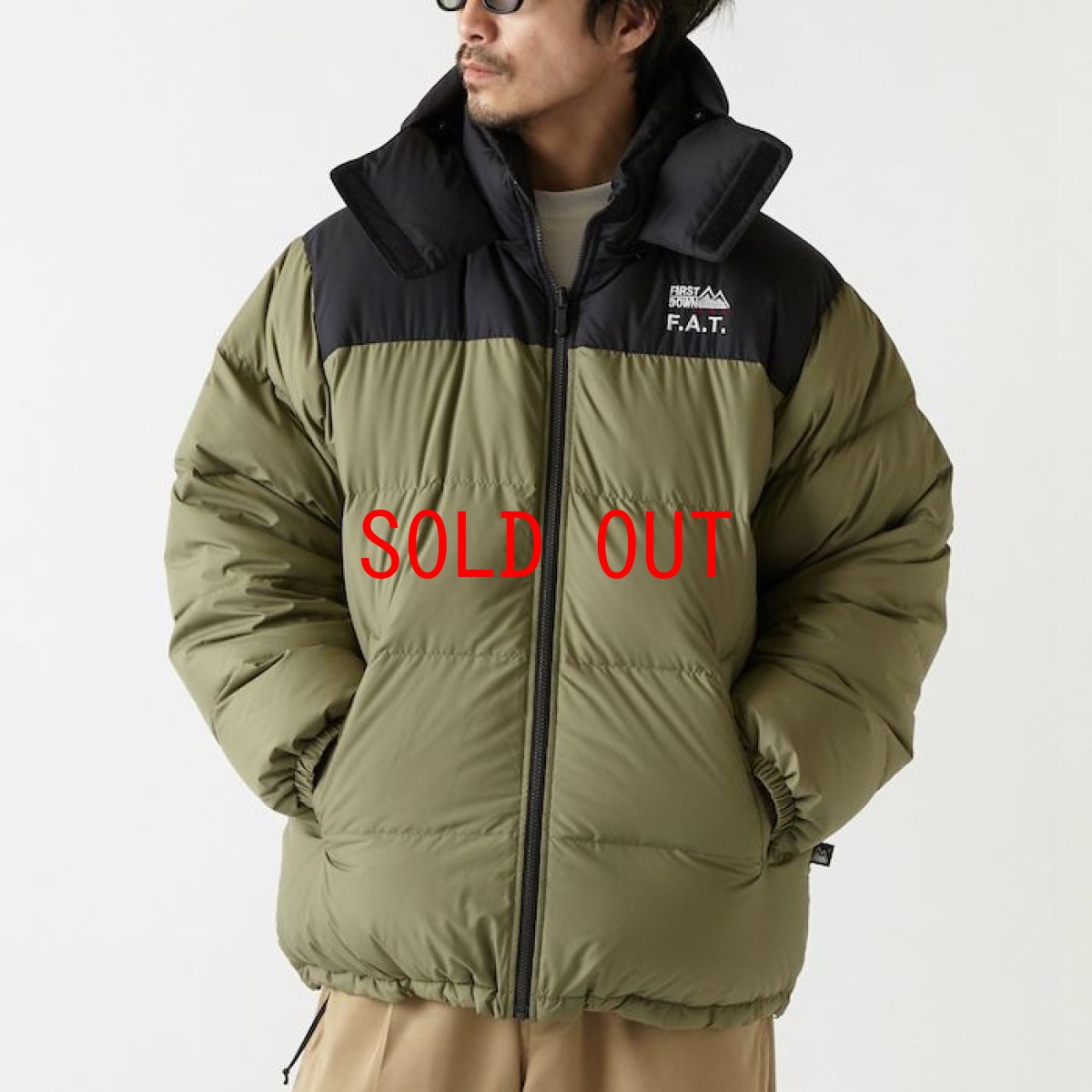 画像1: × FIRST DOWN ファースト ダウン Reversible Down Jacket Olive Black リバーシブル ダウン ジャケット (1)