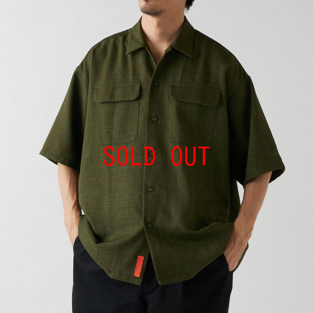 画像1: Workskin S/S Shirt Olive Green 半袖 オーバーサイズ シャツ (1)