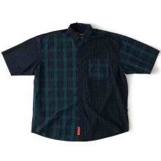 画像5: Billochek S/S Check Shirts Green Navy Black White オーバーサイズ チェック ブロード シャツ タータン チェック (5)