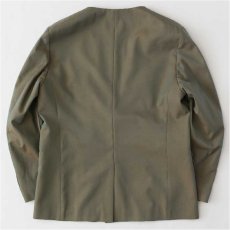 画像3: Classic Collarless Jacket Khaki カラーレス テーラード ジャケット (3)