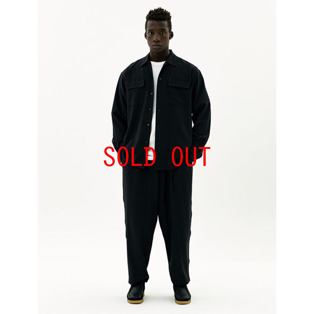 画像8: Classic Stripe L/S Shirt Black 長袖 ストライプ シャツ ドレープ (8)