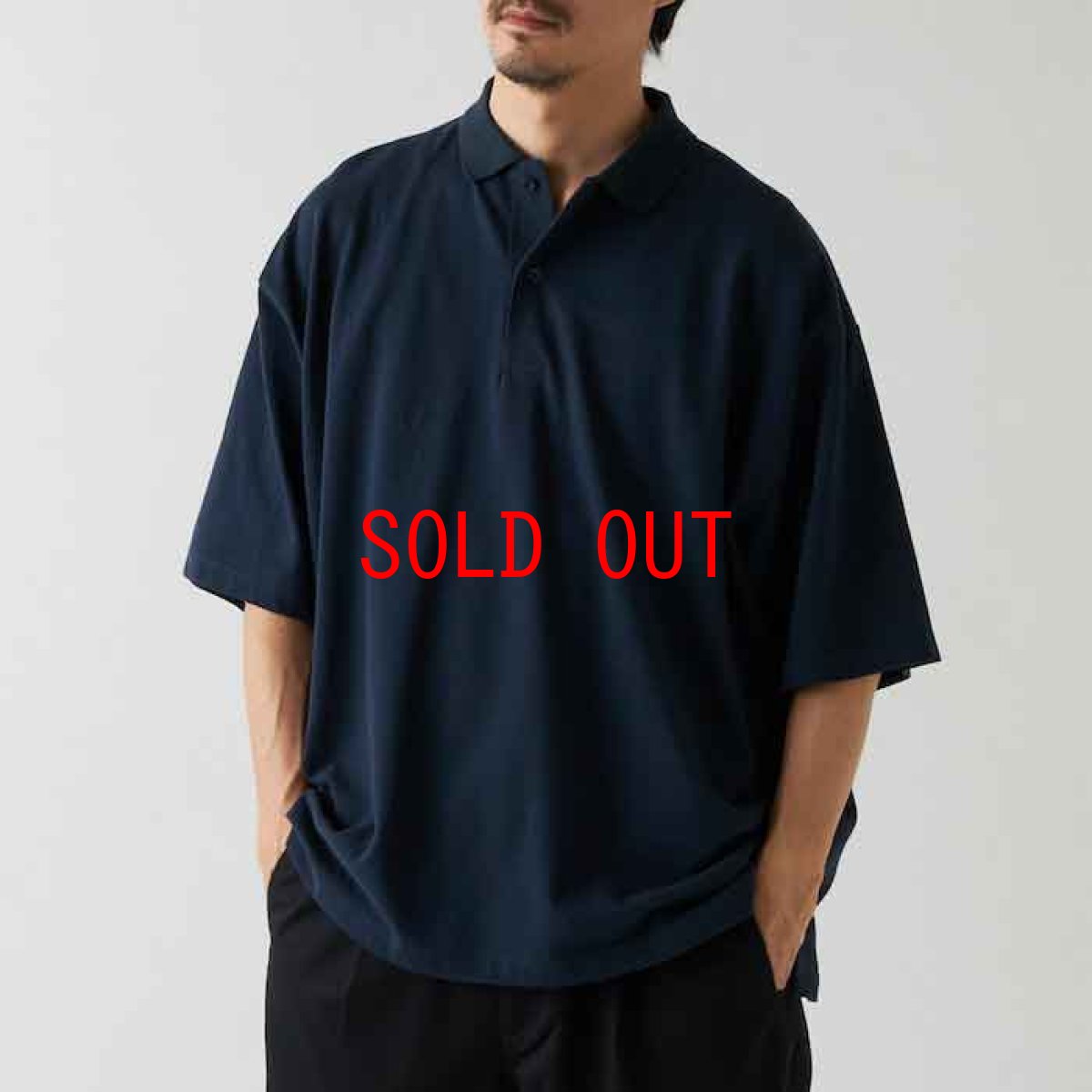 画像1: Bigpo S/S Polo Shirt Navy Beige Purple 半袖 オーバーサイズ ポロ シャツ (1)