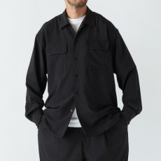 画像6: Classic Stripe L/S Shirt Black 長袖 ストライプ シャツ ドレープ (6)