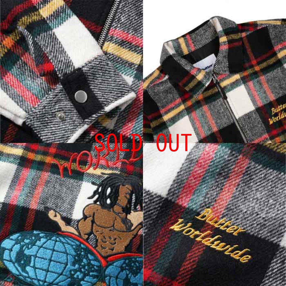 画像4: World Music Overshirt ワールド ミュージック オーバー シャツ ジャケット White Black Red ホワイト ブラック レッド  (4)