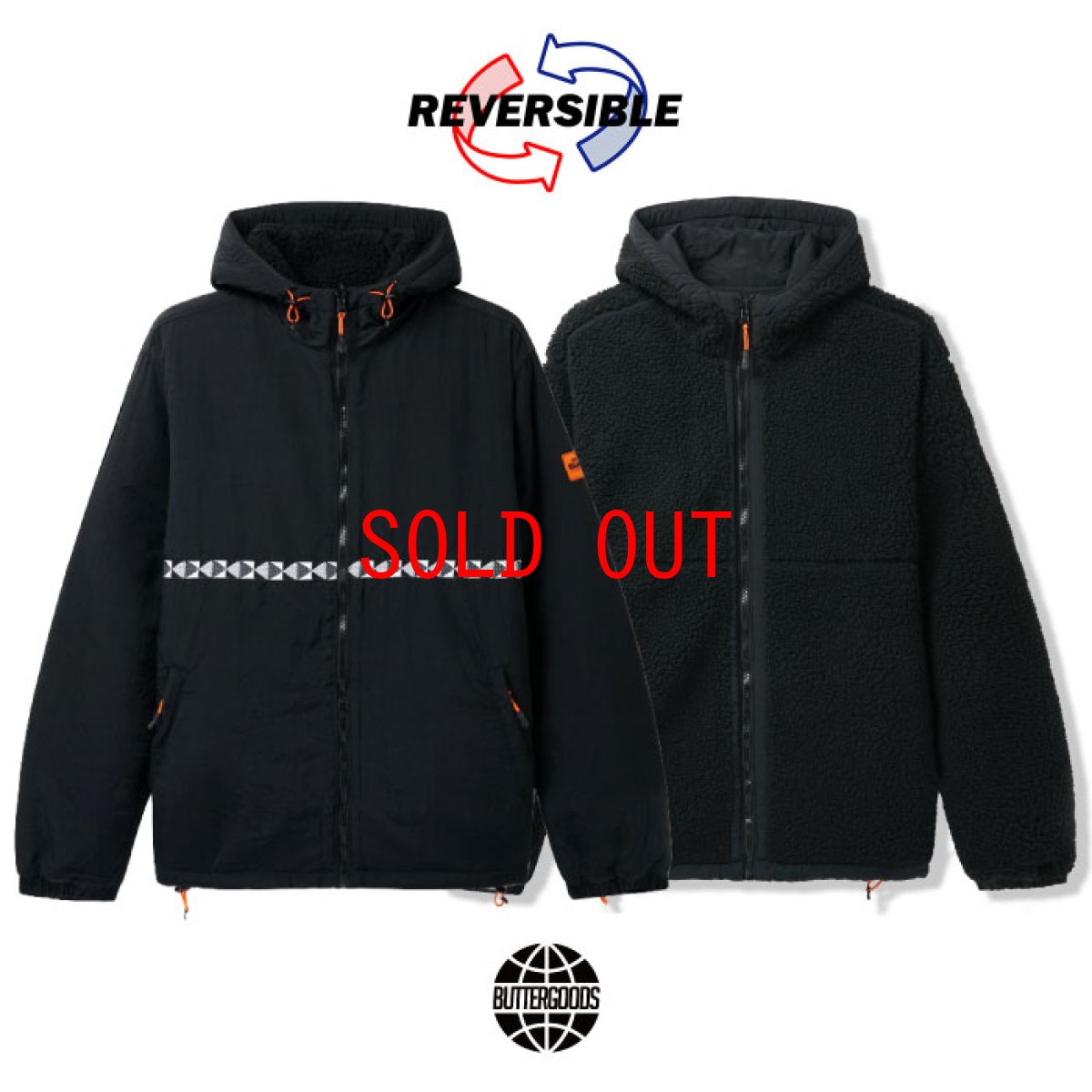 画像1: Base Camp Reversible Sherpa Jacket リバーシブル シェルパ フリース ジャケット Black ブラック (1)