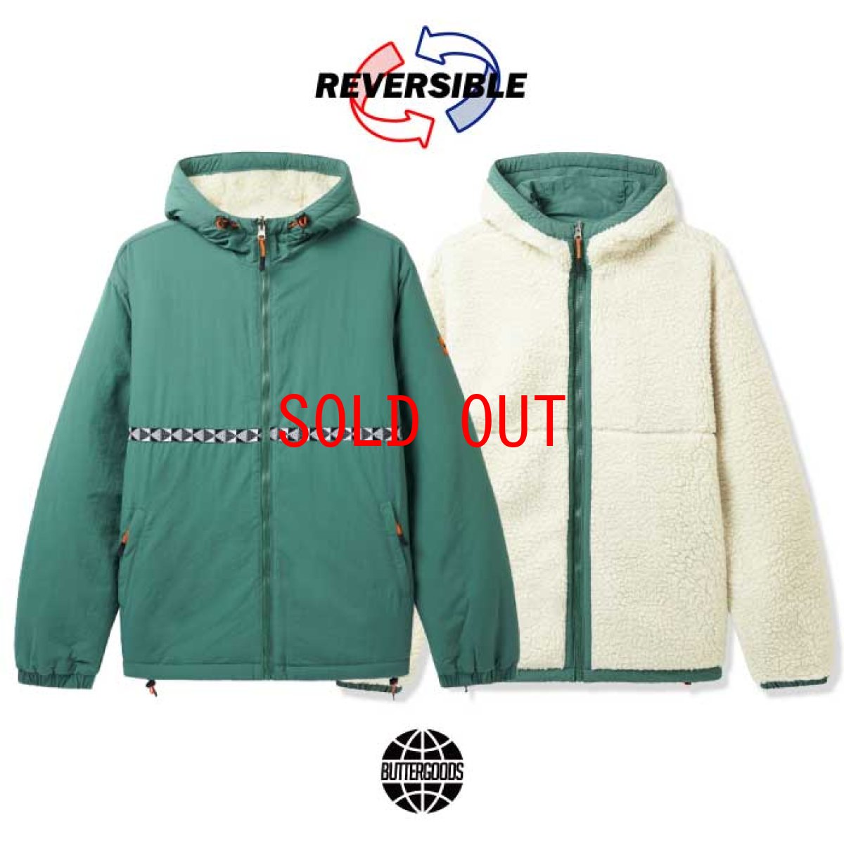 画像1: Base Camp Reversible Sherpa Jacket リバーシブル シェルパ フリース ジャケット Sage Natural Green (1)