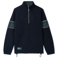 画像1: Parks 1/4 Zip Pullover パークス ハーフジップ プルオーバー ロゴ スウェット Dark Navy ネイビー  (1)