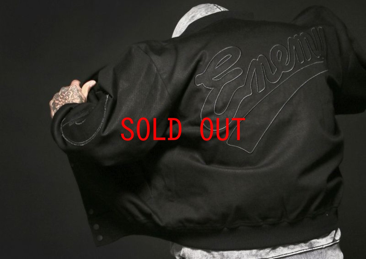 画像10: x PUBLIC ENEMY Blackout PE Varsity Jacket パブリック エネミー ブラックアウト ジャケット (10)
