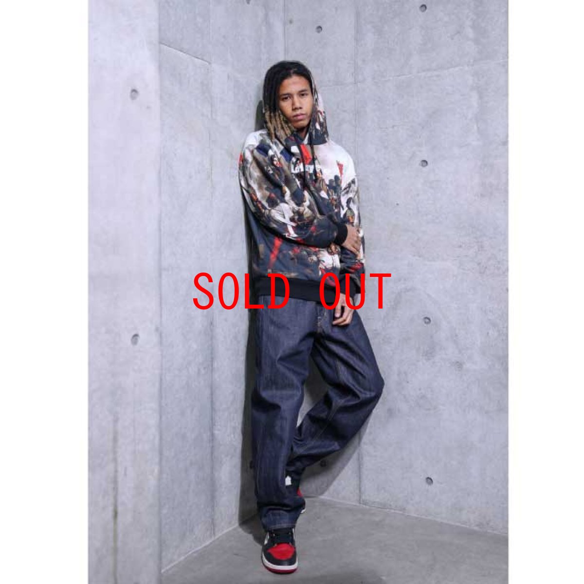 画像13: French Revolution Allover Lafayette Logo Hooded Sweatshirt プルオーバー スウェット パーカー フーディー by Lafayette ラファイエット  (13)