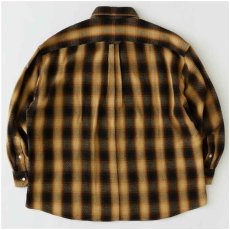 画像3: Riogrande L/S Check Shirt camel オンブレ チェック ネル BIG シルエット シャツ (3)