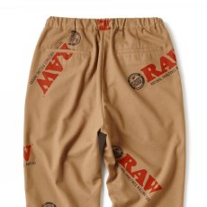 画像4: × Raw Logo Textile Trouser Lt Brown Pants RAWペーパー 総柄 タックパンツ コラボレーション  (4)