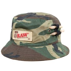 画像1: × Raw Rollers bucket Hat Camo カモ バケット ハット ローリング ペーパー Camouflage RAWペーパー　コラボレーション  (1)