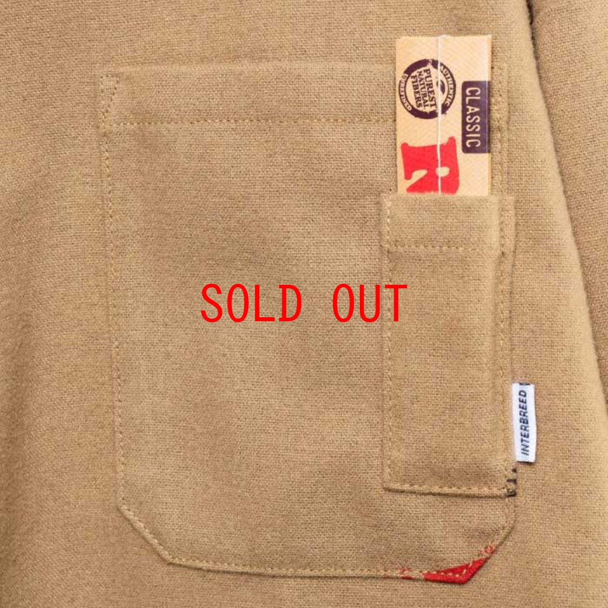 画像5: × Raw Logo Textile Work L/S Shirts Lt Brown ワーク シャツ 長袖 ローリング ペーパー RAWペーパー 総柄 コラボレーション  (5)