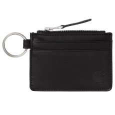 画像1: Leather Wallet With Metal Ring Coin Case Black レザー ウォレット コイン ケース メタル リング (1)