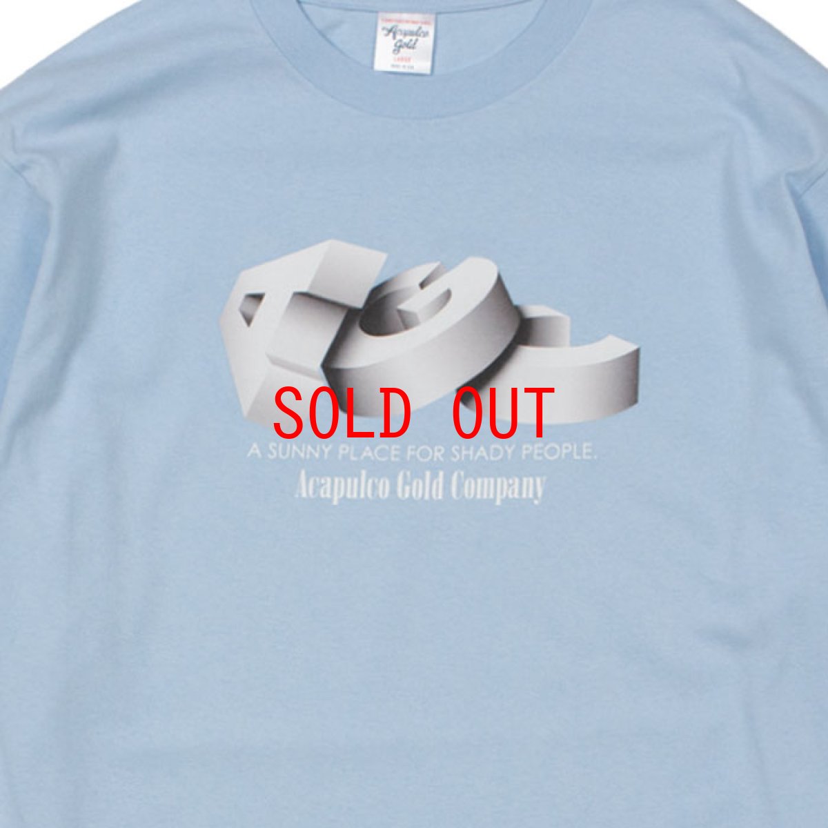 画像2: AGC L/S Tee 長袖 ブルックリン ロングスリーブ Tシャツ Sax Blue サックス ブルー (2)