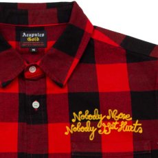 画像3: Checker Flannel L/S Button Down Shirt 長袖 チェッカー フランネル ボタン ダウン チェック シャツ Red レッド (3)