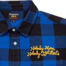 画像3: Checker Flannel L/S Button Down Shirt 長袖 チェッカー フランネル ボタン ダウン チェック シャツ Blue ブルー (3)