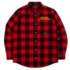 画像1: Checker Flannel L/S Button Down Shirt 長袖 チェッカー フランネル ボタン ダウン チェック シャツ Red レッド (1)