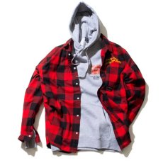 画像6: Checker Flannel L/S Button Down Shirt 長袖 チェッカー フランネル ボタン ダウン チェック シャツ Red レッド (6)