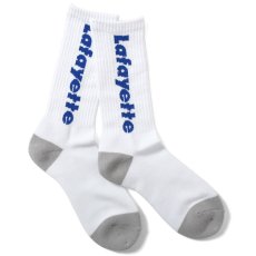 画像3: Logo Socks ソックス 靴下 ジャガード ハイソックス 抗菌防臭 吸汗速乾 Black White Light Blue ブラック ホワイト ライト ブルー by Lafayette ラファイエット  (3)