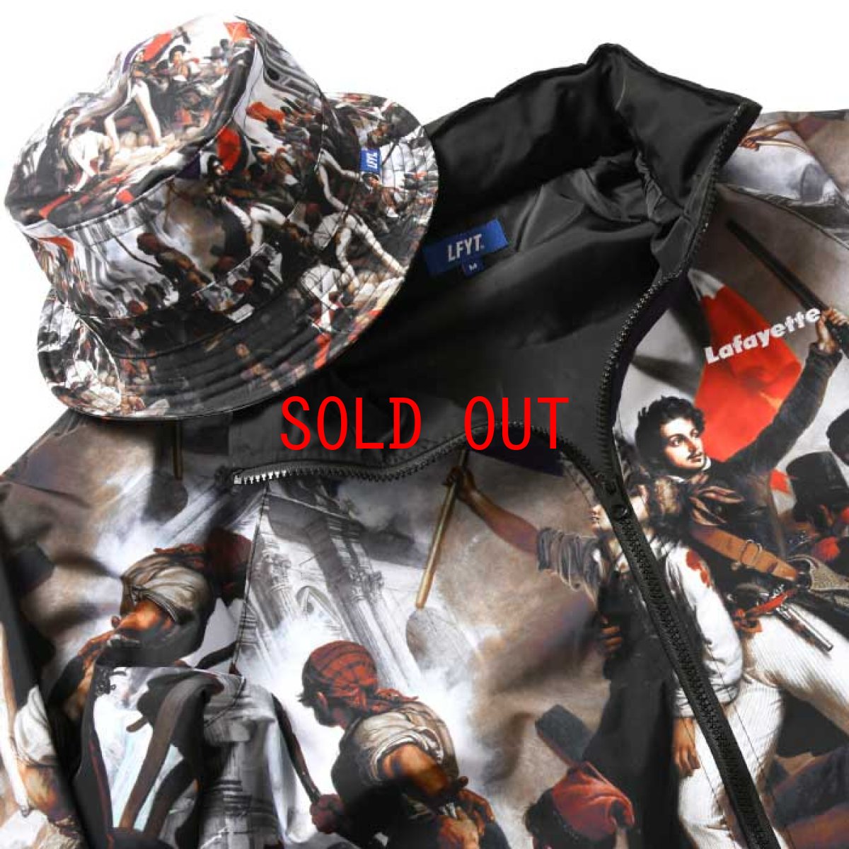 画像13: French Revolution Polyester Jacket ポリエステル トラック ジャケット 総柄 ロゴ 刺繍 by Lafayette ラファイエット  (13)