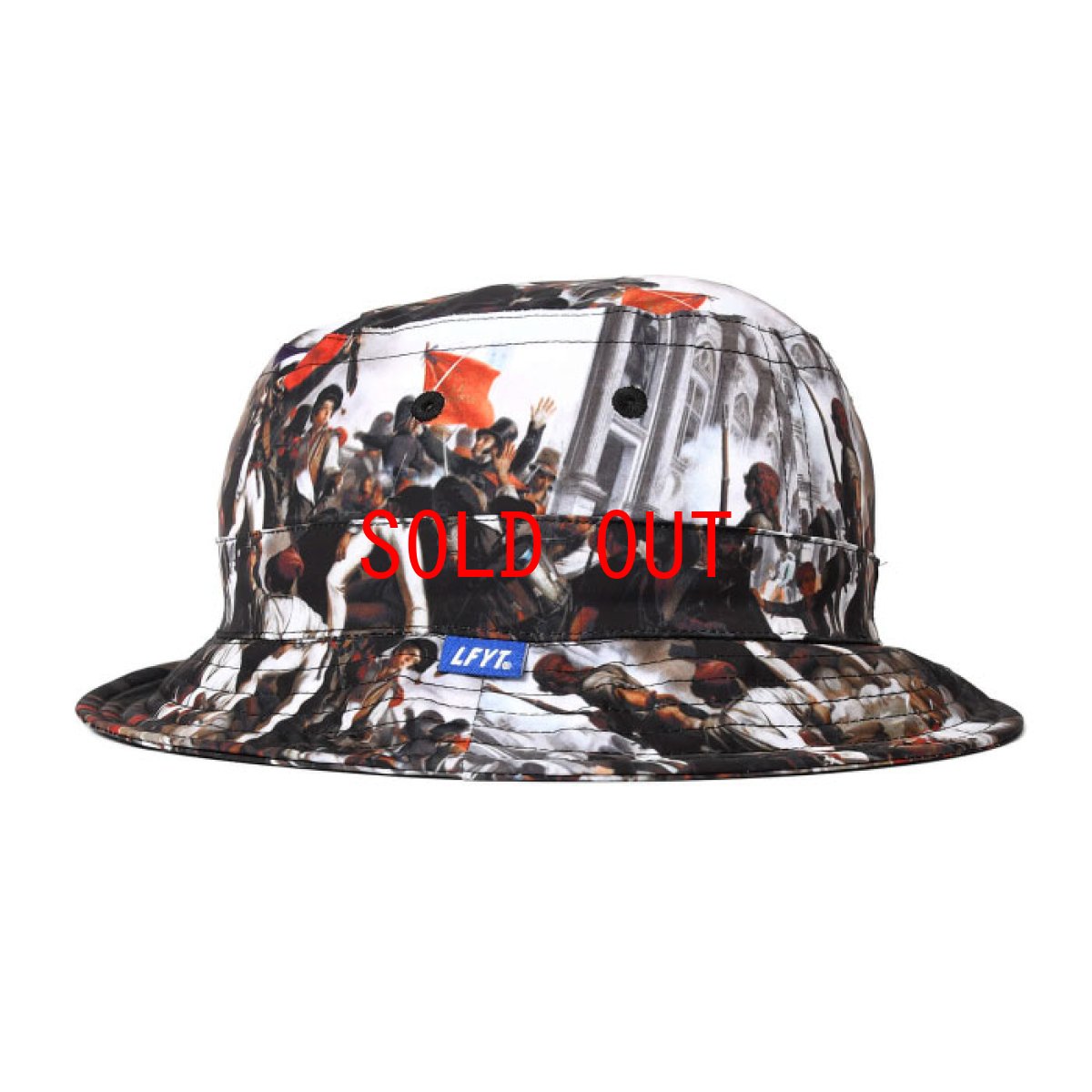 画像2: French Revolution Polyester Bucket Hat バケット ハット ポリエステル 総柄 ロゴ by Lafayette ラファイエット  (2)