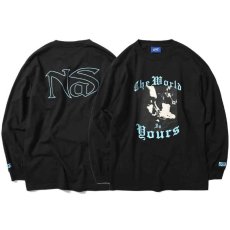 画像1: × NAS World Is Yours Tee ナズ 長袖 Tシャツ Black ブラック　by Lafayette ラファイエット  (1)