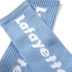 画像10: Logo Socks ソックス 靴下 ジャガード ハイソックス 抗菌防臭 吸汗速乾 Black White Light Blue ブラック ホワイト ライト ブルー by Lafayette ラファイエット  (10)