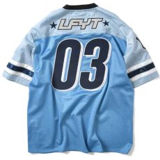 画像2: Sports Logo Football Jersey スポーツ ロゴ フットボール ジャージー 半袖 シャツ Light Blue ライト ブルー　by Lafayette ラファイエット  (2)