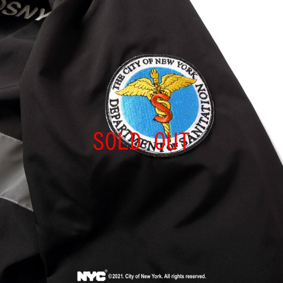 画像8: X DSNY Community Services Worker Jacket 刺繍 オフィシャル ロゴ ユニフォーム リフレクター ジャケット Black ブラック by Lafayette ラファイエット  (8)
