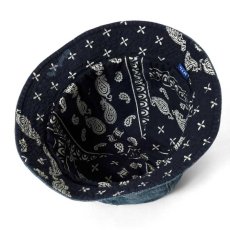 画像9: Washed Denim Reversible Metro Hat Paisley ペイズリー リバーシブル デニム メトロ ハット 帽子　by Lafayette ラファイエット  (9)