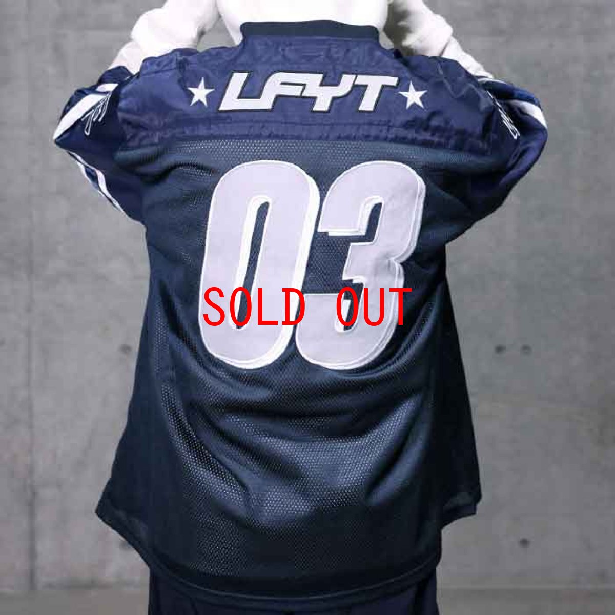 画像1: Sports Logo Football Jersey スポーツ ロゴ フットボール ジャージー 半袖 シャツ Navy ネイビー　by Lafayette ラファイエット  (1)