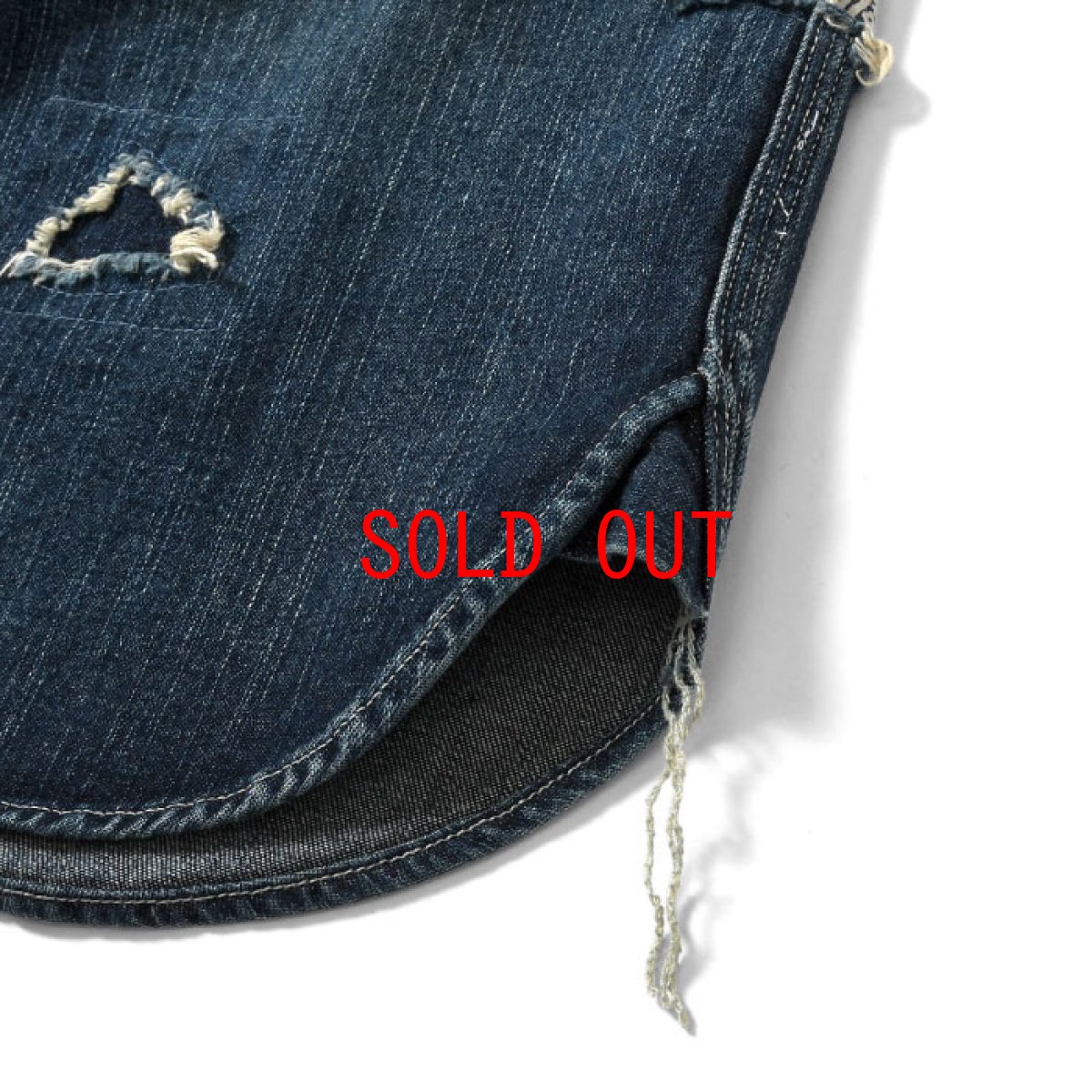画像6: Washed Denim Shirt デニム シャツ 長袖 Vintage ビンテージ Damage ダメージ Paisley ペイズリー Indigo Blue ブルー by Lafayette ラファイエット  (6)