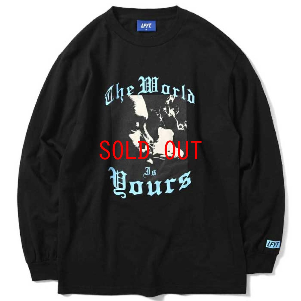 画像2: × NAS World Is Yours Tee ナズ 長袖 Tシャツ Black ブラック　by Lafayette ラファイエット  (2)