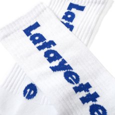 画像9: Logo Socks ソックス 靴下 ジャガード ハイソックス 抗菌防臭 吸汗速乾 Black White Light Blue ブラック ホワイト ライト ブルー by Lafayette ラファイエット  (9)
