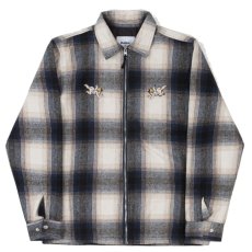 画像1: Angels Heavyweight Plaid Shirts Jacket エンジェル プレイド シャツ ジャケット ジップ Navy Beige ネイビー ベージュ (1)