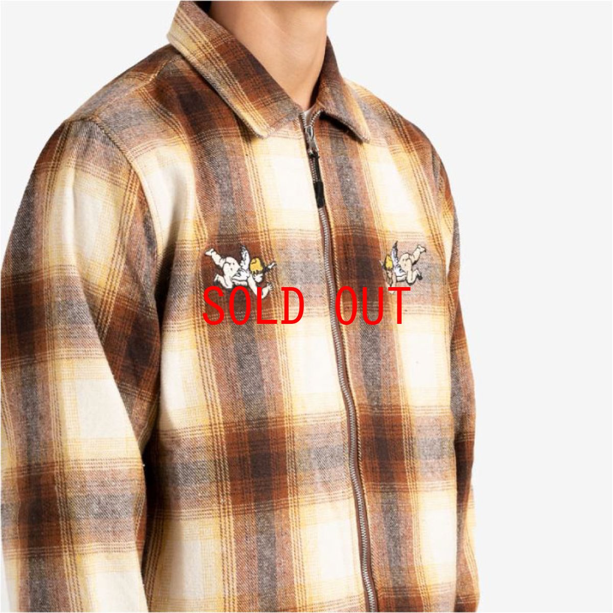 画像8: Angels Heavyweight Plaid Shirts Jacket エンジェル プレイド シャツ ジャケット ジップ Brown Taupe ブラウン (8)