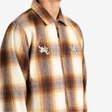 画像8: Angels Heavyweight Plaid Shirts Jacket エンジェル プレイド シャツ ジャケット ジップ Brown Taupe ブラウン (8)